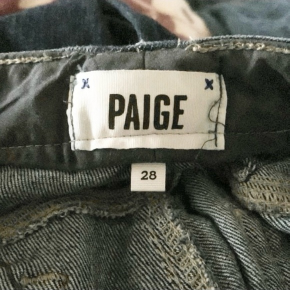 PAIGE JIMMY JIMMY PATCH PLAID BOYFRIEND JEANS SIZE 28 - Picture 12 of 13
